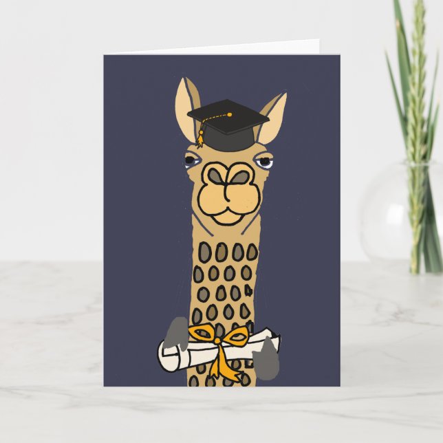 Funny Llama Abschluss Art Design Karte (Vorderseite)