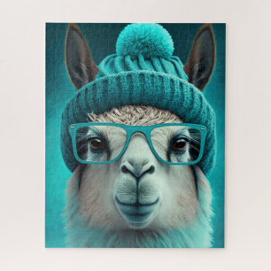 Funny Llama Alpaca Niedlicher Tiere Hats Glasses Puzzle