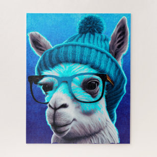 Funny Llama Alpaca Niedlicher Tiere Hats Glasses Puzzle