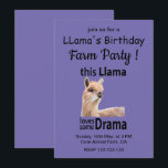Funny Llama Animal Birthday Farm Party Einladung<br><div class="desc">Funny Llama Animal Birthday Farm Party Einladung entworfen von Nisha Prabhu. Vollständig anpassbar. Personalisieren Sie Ihre Daten. Ist dein kleines Drama besessen? Dann ist diese lama-tastische Geburtstagsfeier perfekt für Sie! Laden Sie Freunde ein, sich mit diesem bezaubernden Lama-Design mit einem niedlichen und albernen Lama, farbenfrohen Ballons und Party-Hüten zu amüsieren....</div>