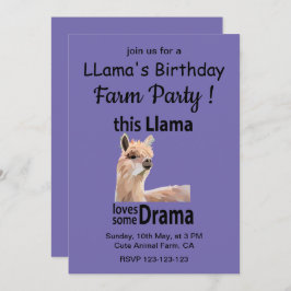 Funny Llama Animal Birthday Farm Party Einladung