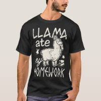 Funny Llama Ate My Hausaufgaben Alpaca T-Shirt für