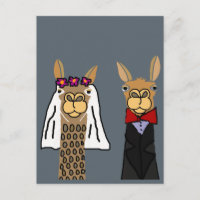 Funny Llama Bride und Groom Wedding Art