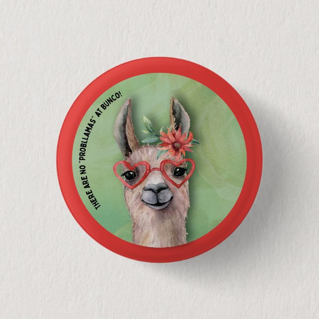 Funny Llama Bunco Button (Vorderseite)