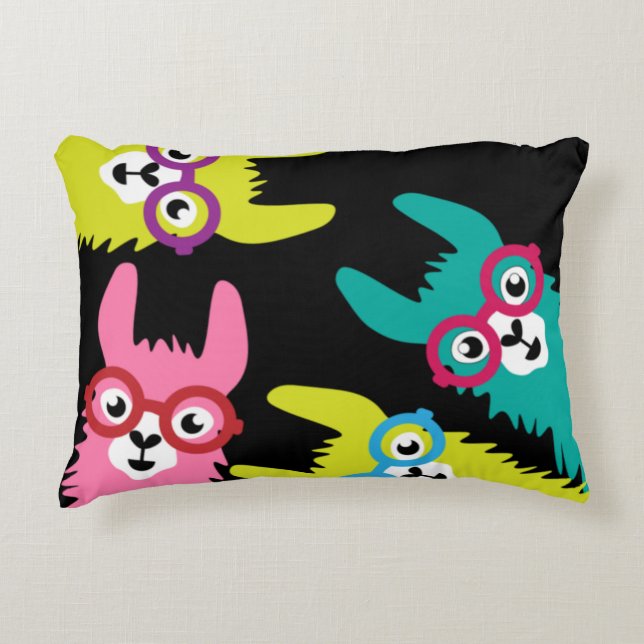 Funny Llama Colorful Camelid Dekokissen (Vorderseite)