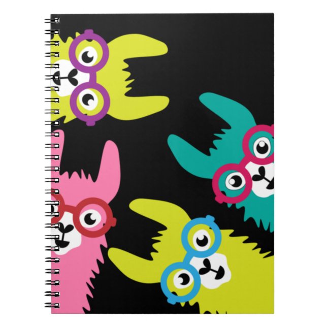 Funny Llama Colorful Camelid Notizblock (Vorderseite)