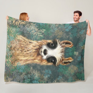 Funny Llama Fleece Blanket