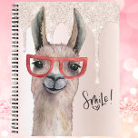 Funny Llama Girly Pink Glitzer Notizbuch<br><div class="desc">Spaß und gürtliche Champagner rosa. Imitate Glitzer und funkeln mit einem niedlichen Lamm. Viel Spaß beim Schreiben,  Schreiben in einer Zeitschrift,  zeichn oder behalt von Schulvorlesungsnotizen mit diesem lustigen Aquarellama. Design vorne und hinten. Denk daran zu lächeln!</div>