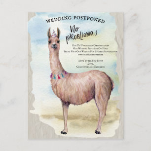 Funny Llama Hochzeit verschoben Datum ändern Postkarte