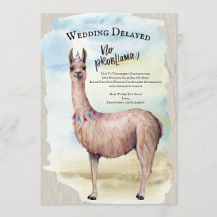 Funny Llama Hochzeit verschoben Einladung