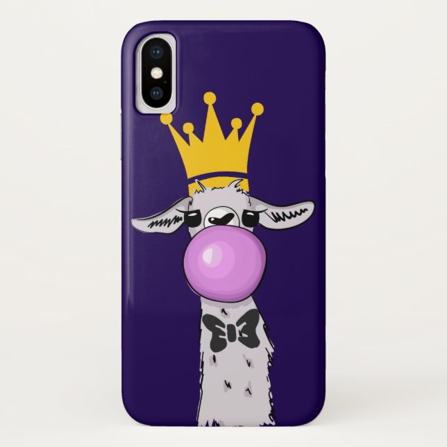Funny Llama Illustration bläst eine rosa Blase Case-Mate iPhone Hülle (Rückseite)