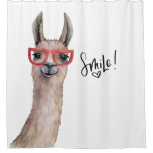 Funny Llama Lächeln Inspiration Duschvorhang