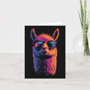 Funny Llama mit den Sungles farbenfroh ohne Drama Karte