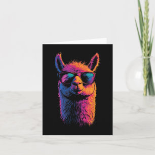 Funny Llama mit den Sungles farbenfroh ohne Drama Karte