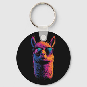 Funny Llama mit Sonnenbrille farbenfroh No Drama A Schlüsselanhänger