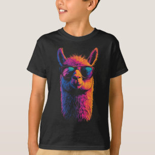 Funny Llama mit Sonnenbrille farbenfroh No Drama A T-Shirt