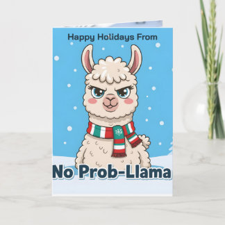 Funny Llama No Prob-Llama Photo Christmas Karte