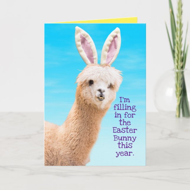 Funny Llama Osterhase - Llama Erzählen Karte (Vorderseite)