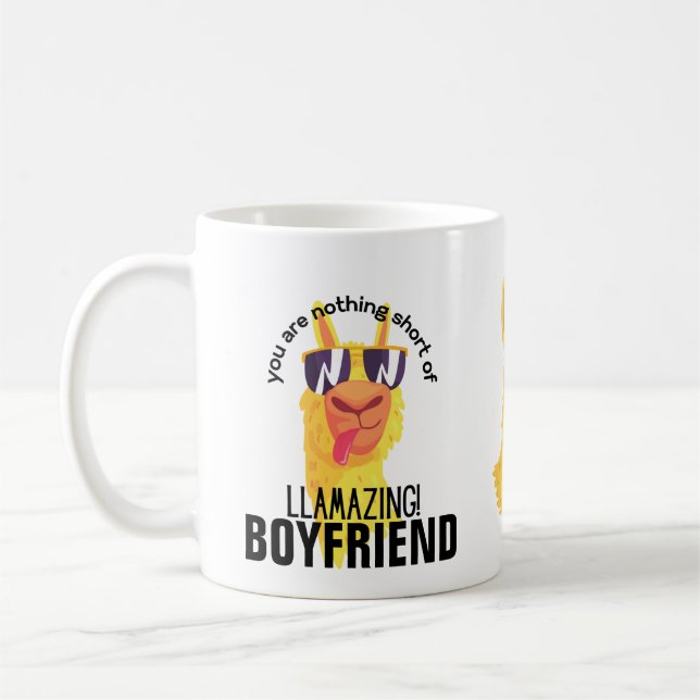 FUNNY LLAMA Sie sind Phantastisch BOYFRIEND GRANDP Kaffeetasse (Links)