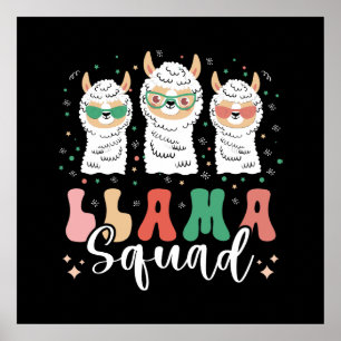Funny Llama Squad Sonnenbrille Cool Llamas Retro Poster