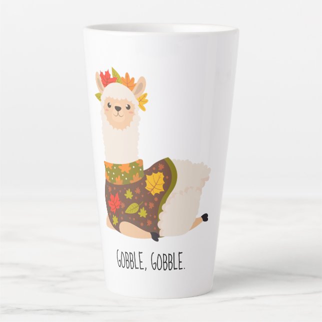 Funny Llama Türkei Erntedank Milchtasse (Vorderseite)