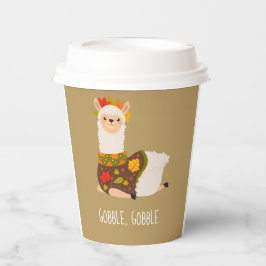 Funny Llama Türkei Erntedank Pappbecher