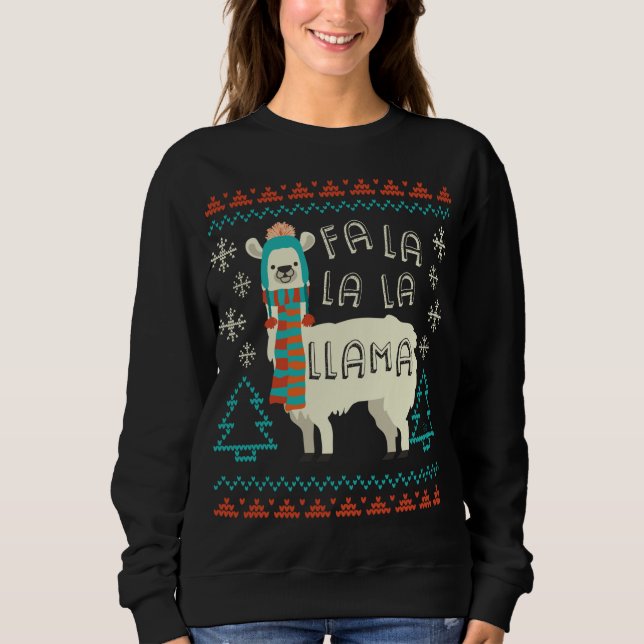 Funny Llama Weihnachts-Sweater Stil Alpaca Lover G Sweatshirt (Vorderseite)