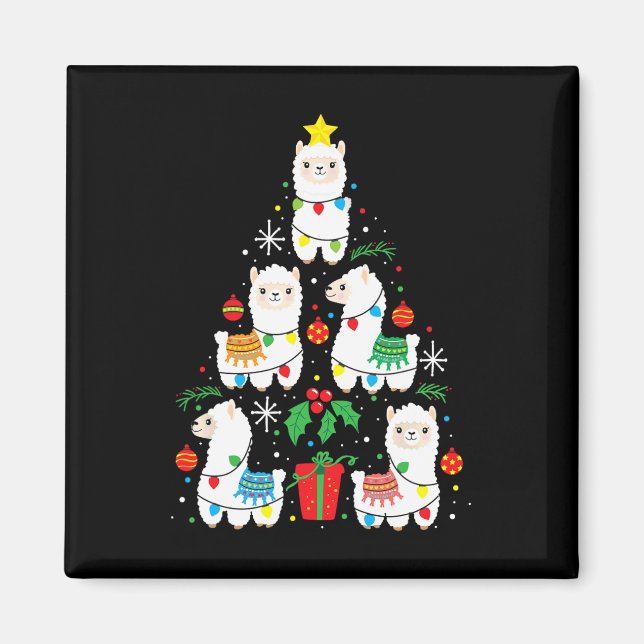 Funny Llama Weihnachtsbaum Dekoration Geschenk Wom Magnet (Vorne)