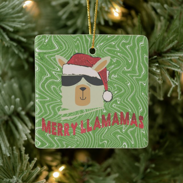 Funny Llama Weihnachtsschmuck - Merry Llamamas (Baum)