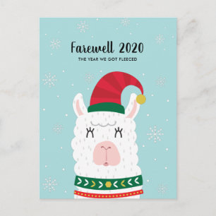 Funny Llama, Year We Got Fleeced Covid Christmas Postkarte