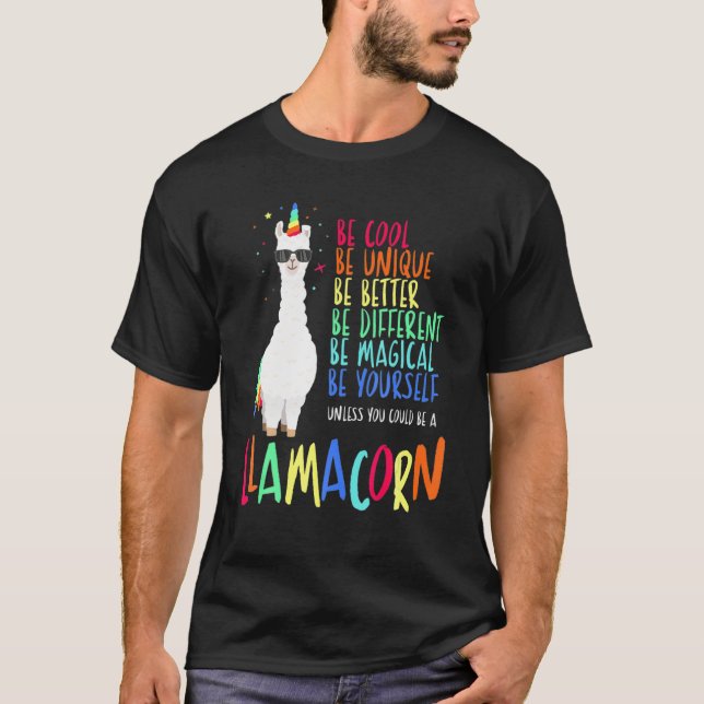 Funny Llamacorn Funny Niedlich Llama Unicorns T-Shirt (Vorderseite)