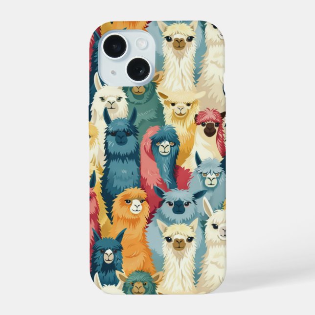 Funny Llamas iPhone Case iPhone 15 Hülle (Rückseite)