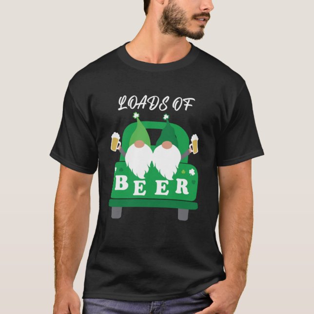 Funny Loads Beer N Leprechaun Funny St Patricks T-Shirt (Vorderseite)