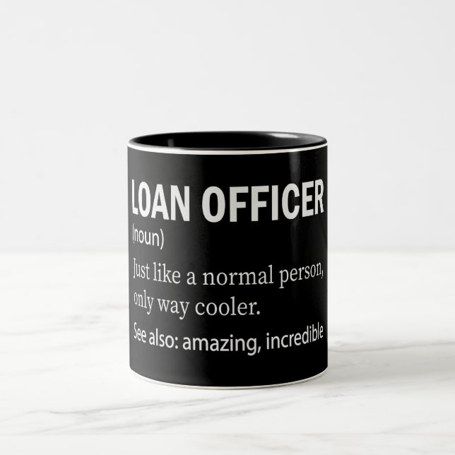 Funny Loan Officer - Definition Zweifarbige Tasse (Mittel)
