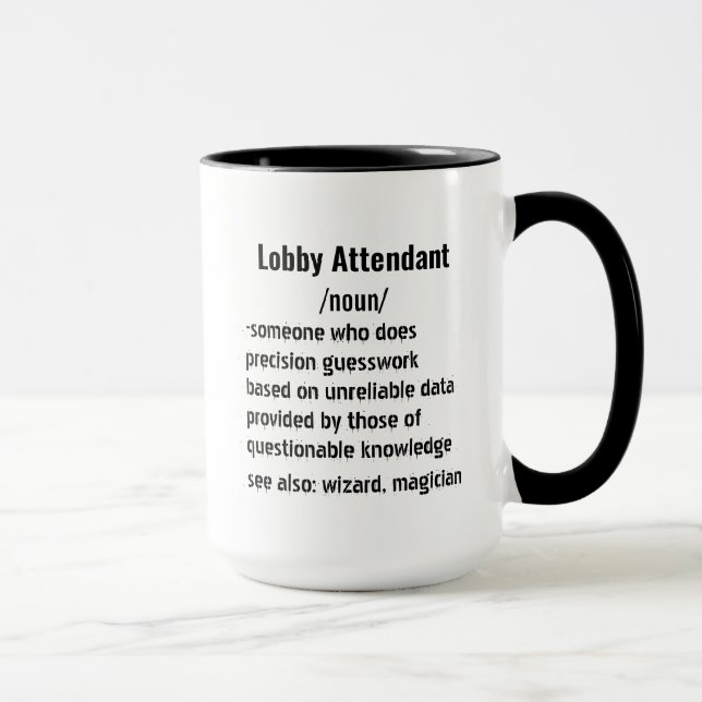 Funny Lobby Attendant Definition Geschenke Tasse (Rechts)