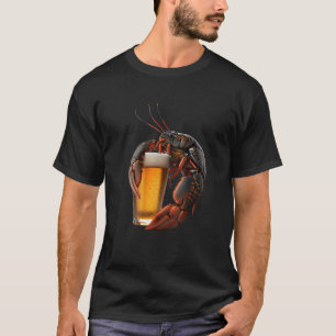Funny Lobster Drink Bier Beach Urlaub Sommer T-Shirt