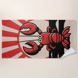 Funny Lobster – Retro Beach Design Strandtuch