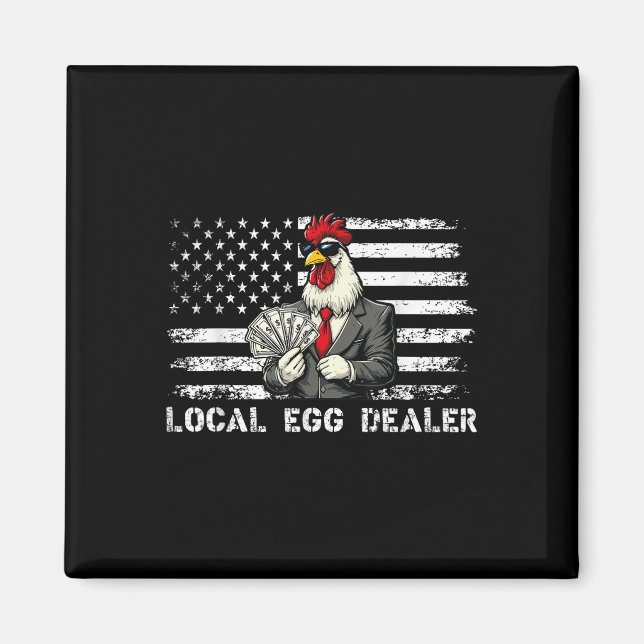 Funny Local Egal Händler American Flag Hühnchen Lo Magnet (Vorne)