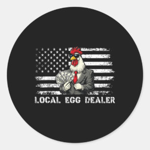Funny Local Egal Händler American Flag Hühnchen Lo Runder Aufkleber
