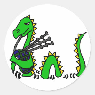Funny Loch Ness Monster spielt Bagpipe Sticker