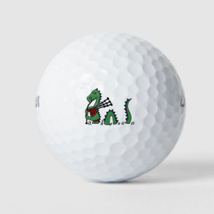 Funny loch ness Monster spielt Dudelsack Golfball