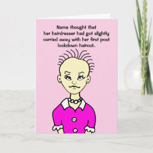 Funny Lockout First Haircut Female Birthday Card Karte