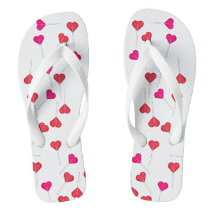 Funny Lolly Red Heart Lollipop Muster Flip Flops