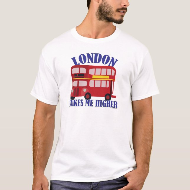 Funny London Double Decker Bus Cartoon Motto T-Shirt (Vorderseite)