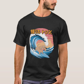 Funny Long Hairs Dackel Japanisch Kanagawa Wave T-Shirt