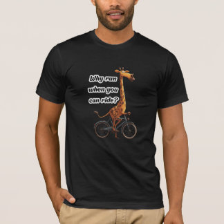 Funny Long Neck Giraffe auf Fahrrad mit Text T-Shirt