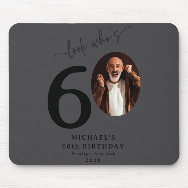 Funny Look Whos 60 Stylish 60th Birthday  Mousepad (Vorne)
