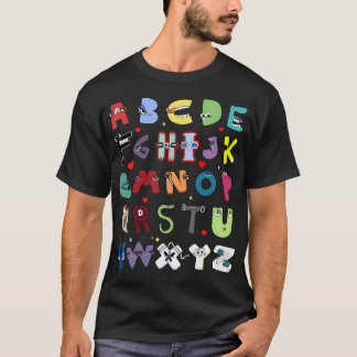 Funny Lore Alphabet A to Z Hi Letter für Kinder Ju T-Shirt