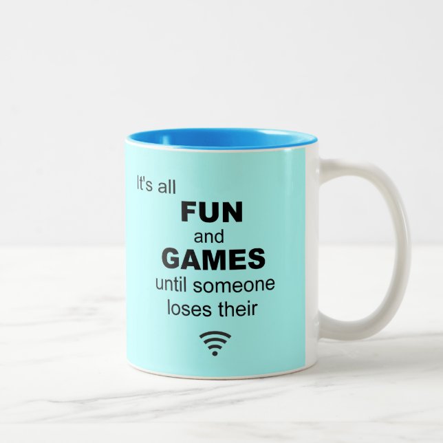 Funny Losing WiFi Internet - Light Blue Zweifarbige Tasse (Rechts)