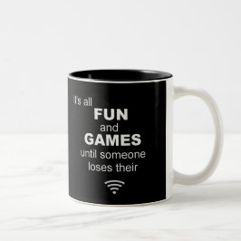 Funny Losing WiFi Internet - Schwarz Zweifarbige Tasse